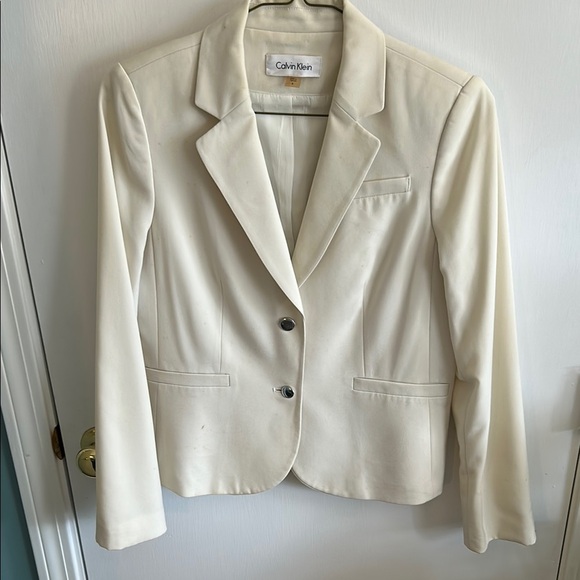 Calvin Klein Women's Cream Blazer - Picture 1 of 10